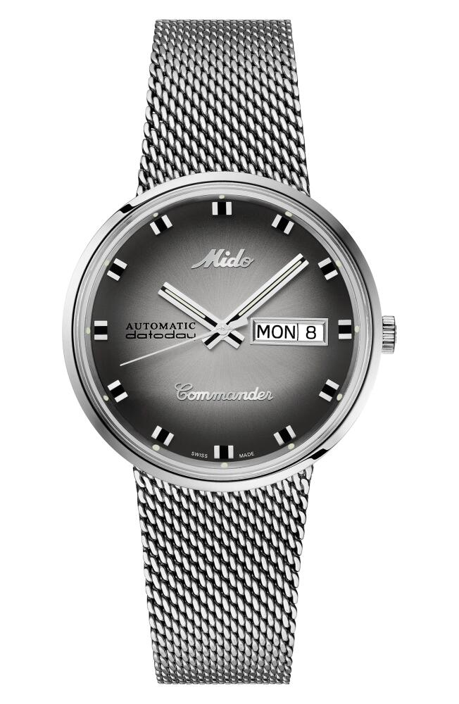 MIDO Commander Shade Mesh Strap Watch in Silver Cover