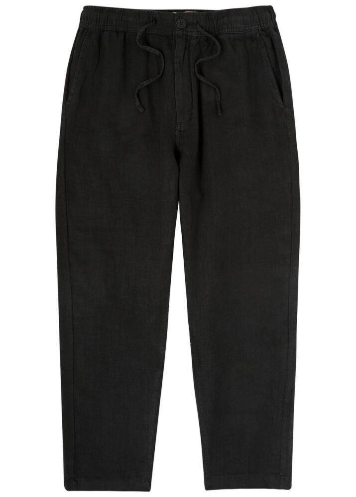 Wax London Kurt Tapered Linen Trousers - Black Cover