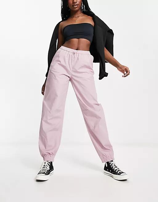 JDY cuffed parachute pants in lilac-Purple Cover