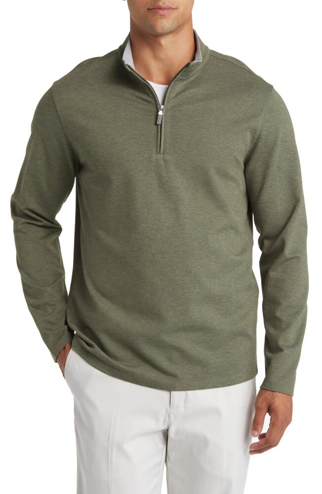 Mizzen+Main ProFlex Performance Quarter Zip Pullover in Green Cover