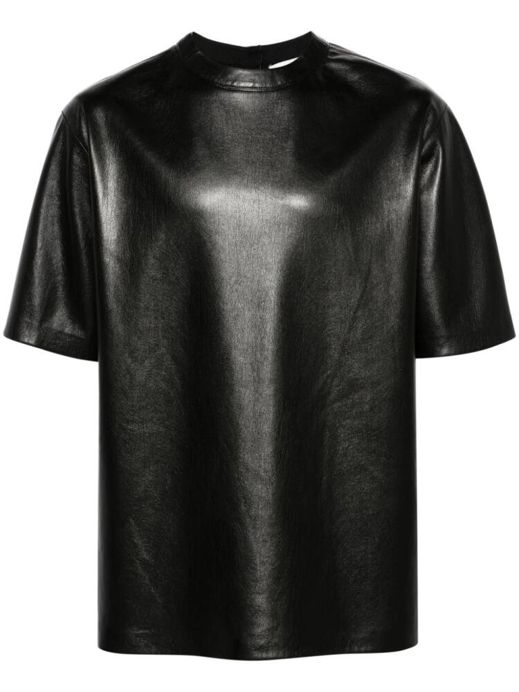 Nanushka drop-shoulder faux-leather T-shirt - Black Cover