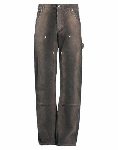 Heron Preston Man Jeans Dark brown Cotton Cover