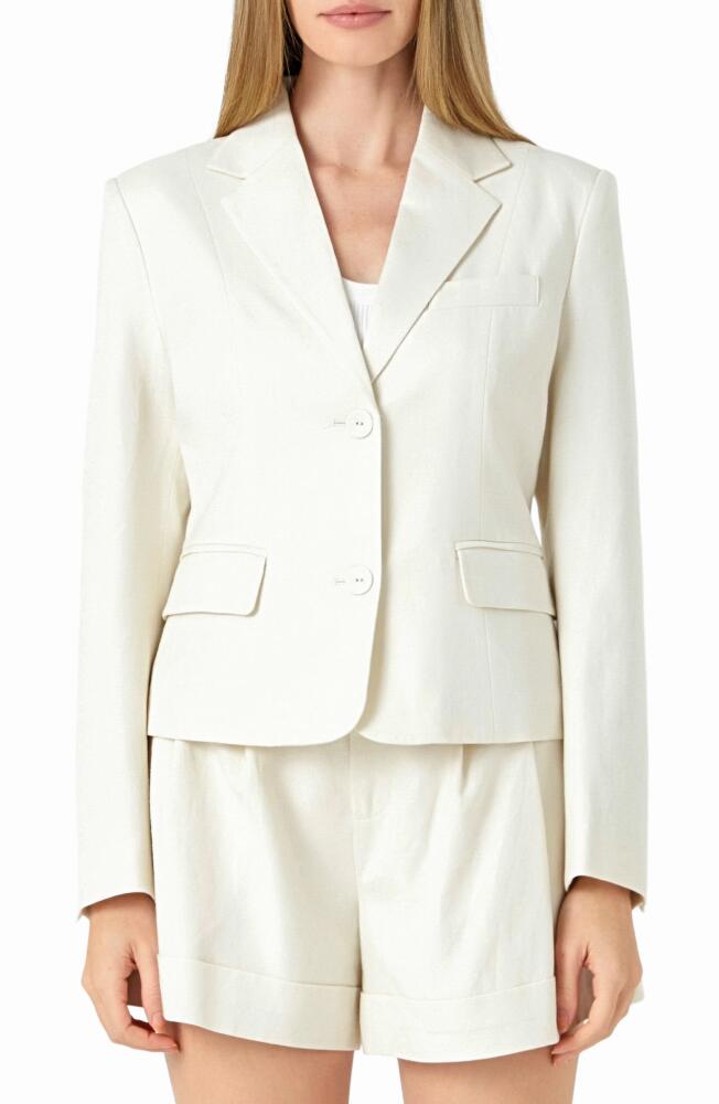 Endless Rose Tailored Linen Blend Blazer in Beige Cover