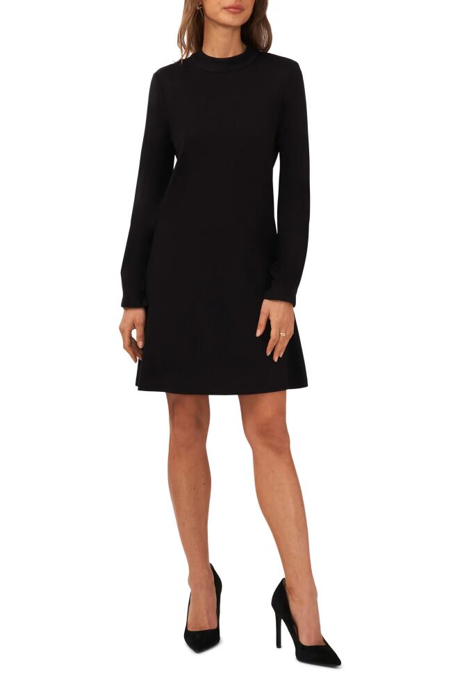 halogen(r) Mock Neck Long Sleeve Dress in Rich Black Cover