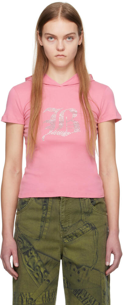 Blumarine Pink Hooded T-Shirt Cover