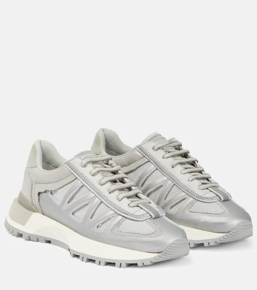 Maison Margiela Leather-trimmed low-top sneakers Cover