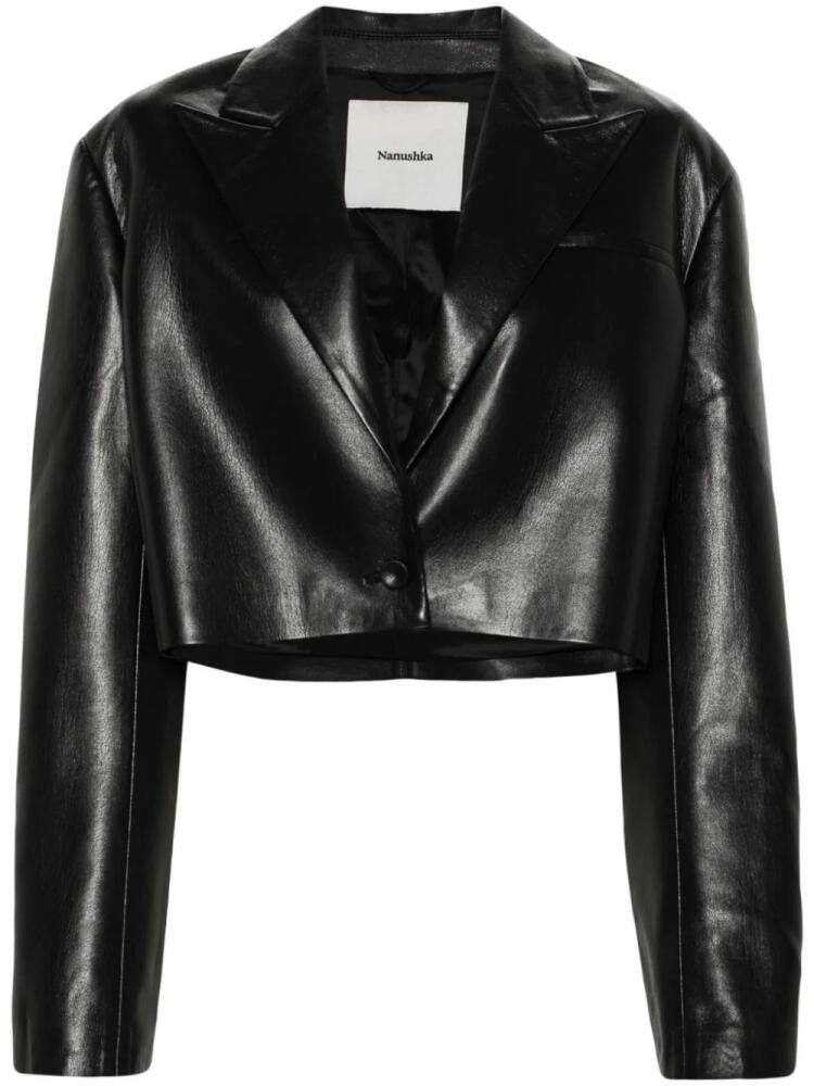 Nanushka Aidula single-breasted cropped blazer - Black Cover