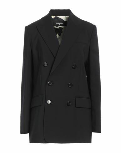 Dsquared2 Woman Blazer Black Polyester, Virgin Wool, Elastane Cover