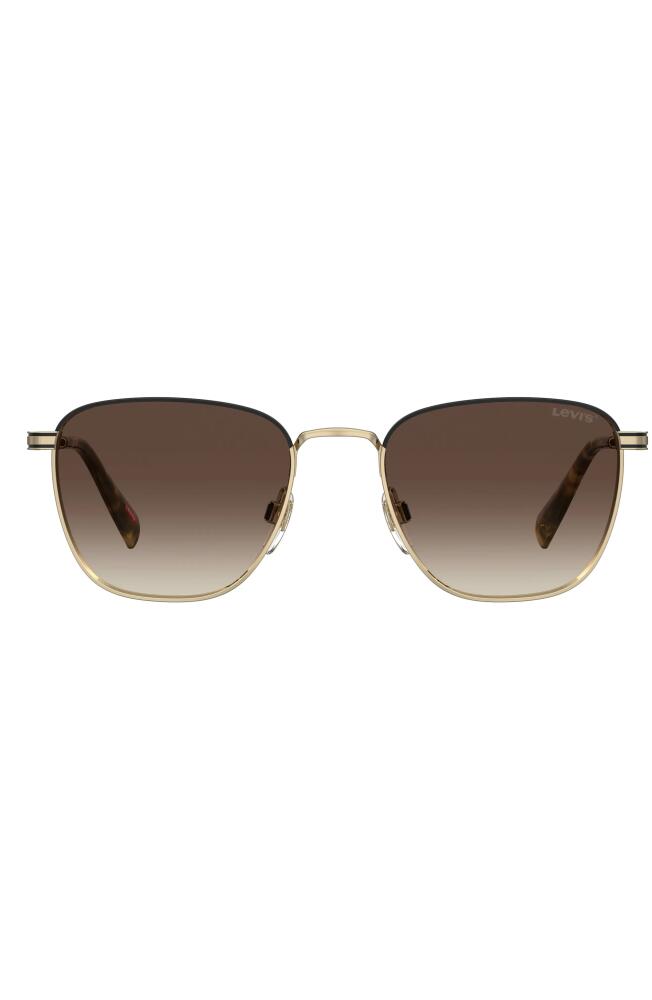 levi's 52mm Gradient Rectangular Sunglasses in Gold /Brown Gradient Cover