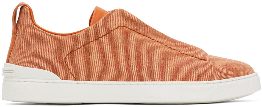 ZEGNA Orange Triple Stitch Sneakers Cover