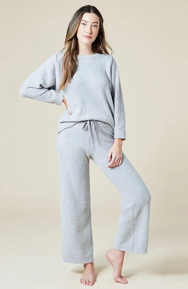 Softies Solid Marshmallow Reverse Seam Crew Neck Lounge Set with Bracelet Sleeve in Grey Cover