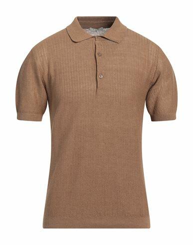 Circolo 1901 Man Sweater Camel Linen, Cotton Cover