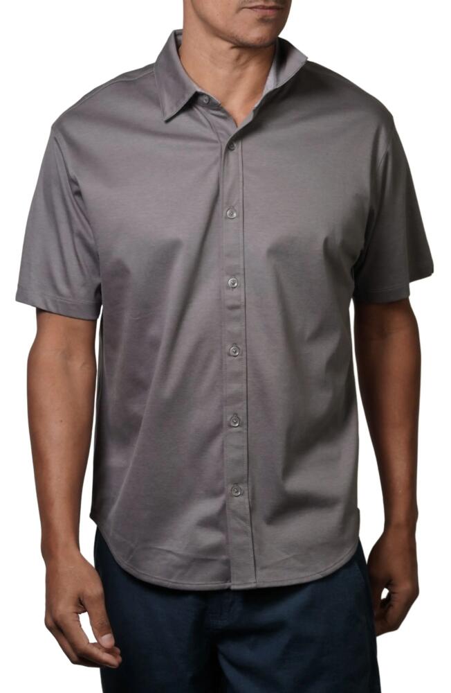 Fundamental Coast Big Wave Short Sleeve Button-Up Shirt in Gunmetal Cover