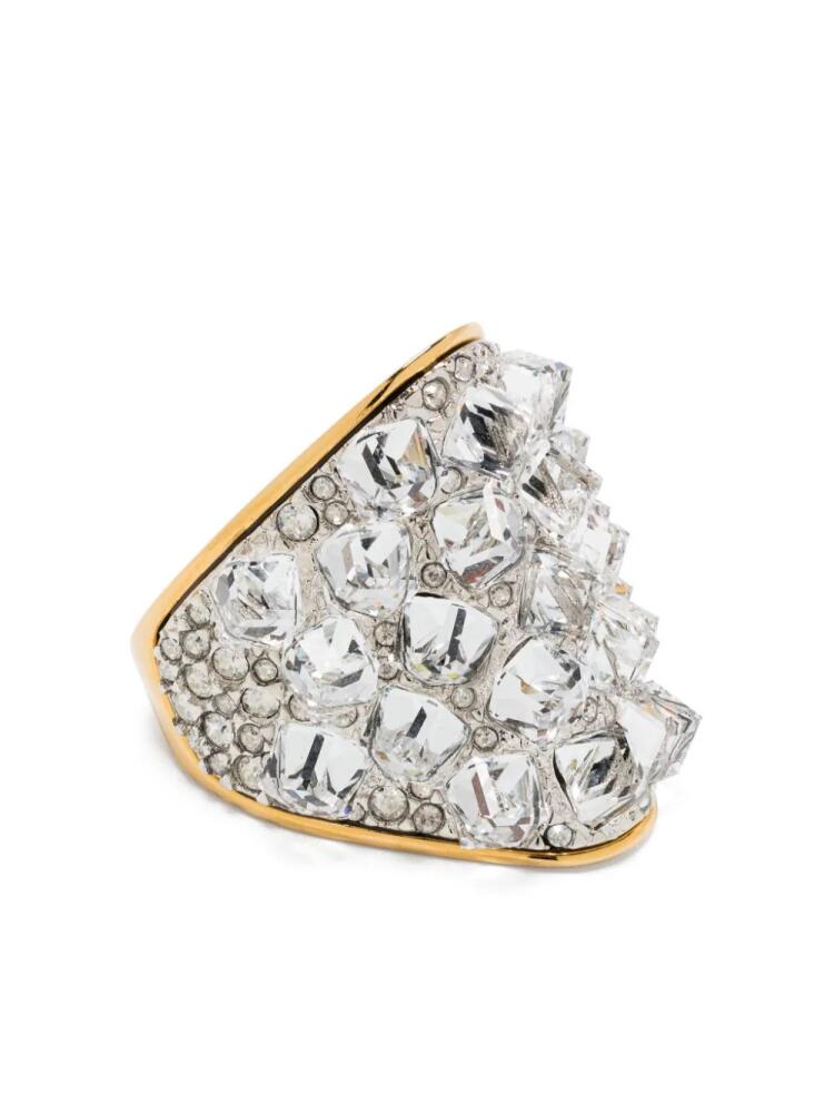 Lanvin Frequence crystal-embellished ring - Gold Cover