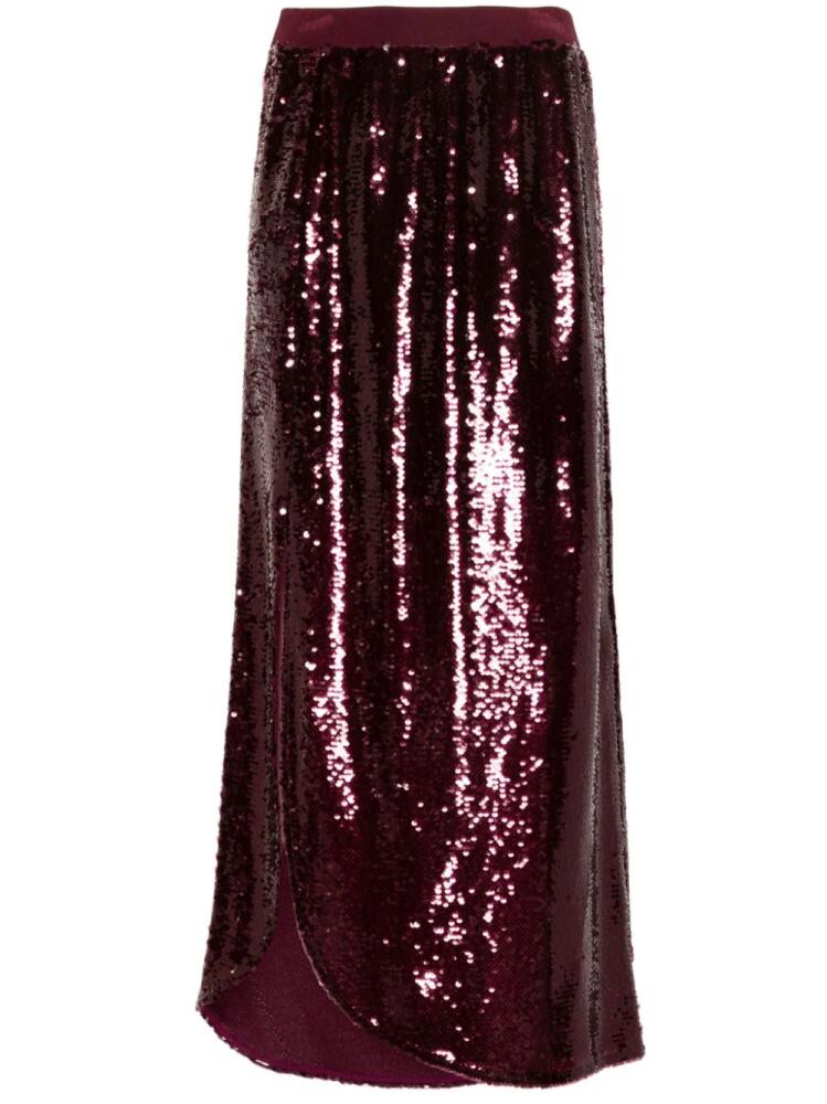 AllSaints Opal sequin-design midi skirt - Red Cover