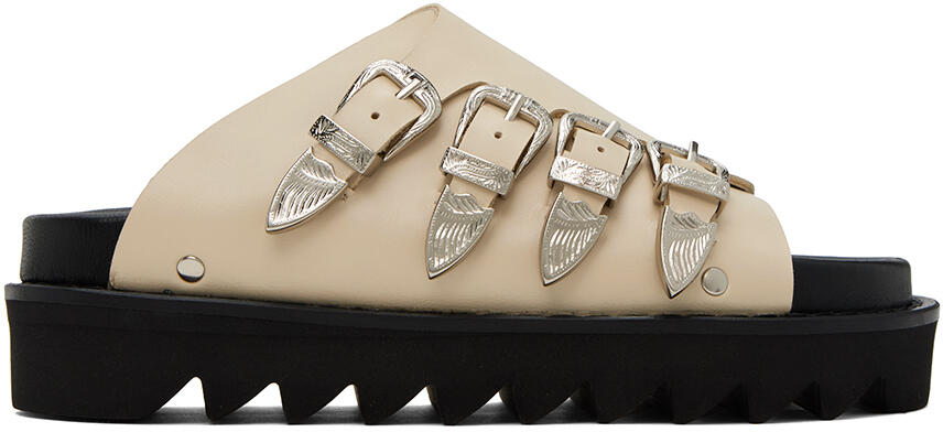 Toga Pulla SSENSE Exclusive Beige Buckle Sandals Cover