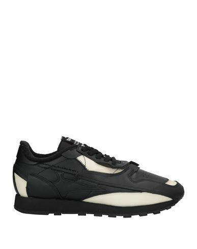 Maison Margiela X Reebok Man Sneakers Black Soft Leather, Textile fibers Cover