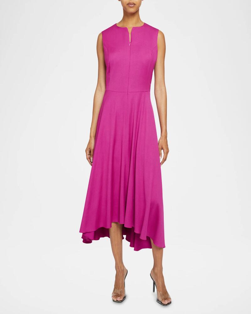 Santorelli Madison Sleeveless Zip-Front Midi Dress Cover