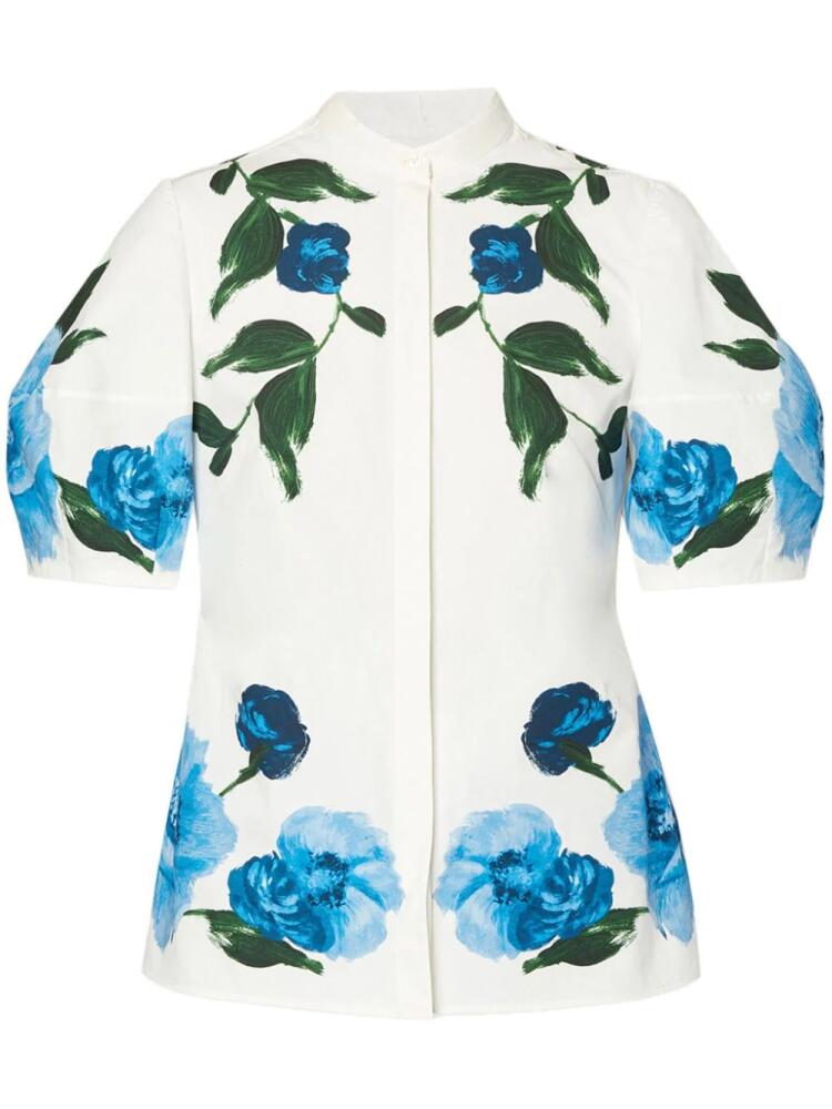 ERDEM floral-print puff-sleeves blouse - White Cover