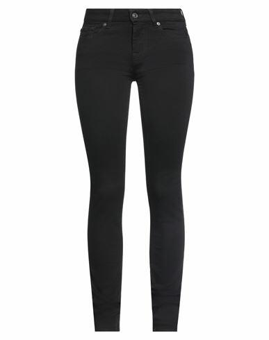 7 For All Mankind Woman Pants Black Cotton, Elastomultiester, Elastane Cover