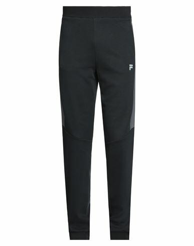 Fila Man Pants Black Cotton, Polyester Cover