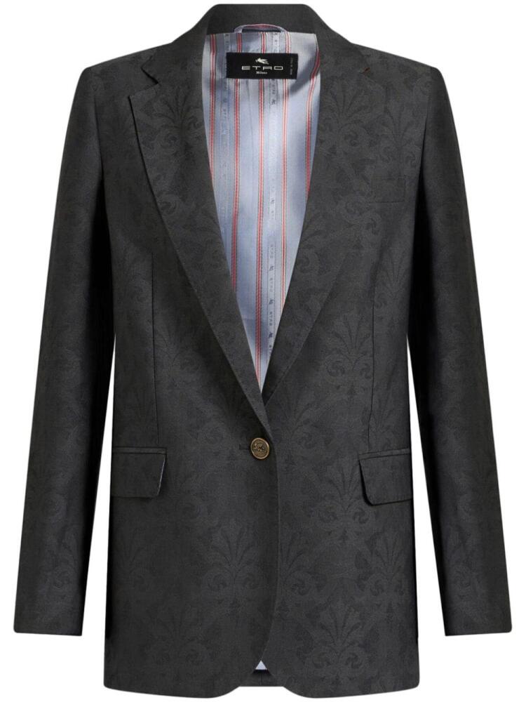 ETRO wool jacquard blazer - Grey Cover