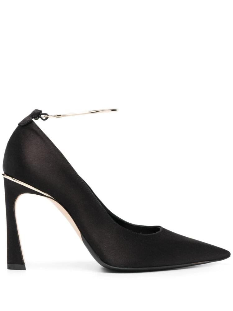 Victoria Beckham 100mm pointed-toe satin pumps - Black Cover