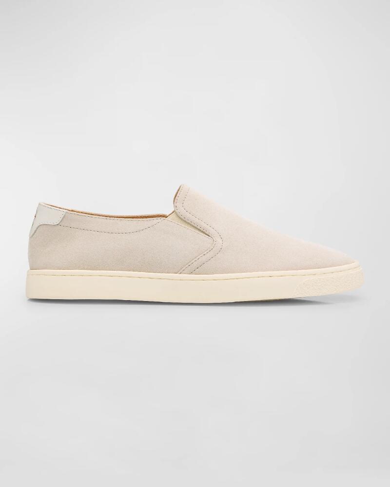 Brunello Cucinelli Men's Suede Low-Top Slip-On Sneakers Cover