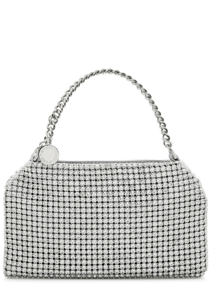 Stella Mccartney Falabella Crystal-embellished Satin top Handle bag - Silver Cover