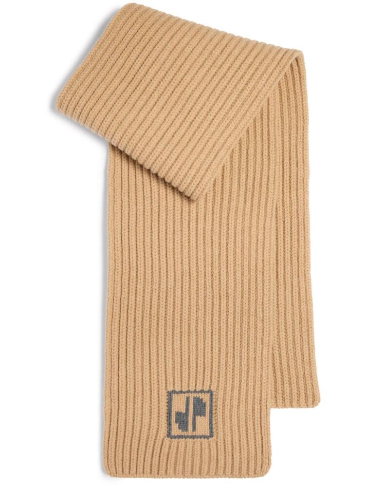 Patou JP ribbed scarf - Neutrals Cover