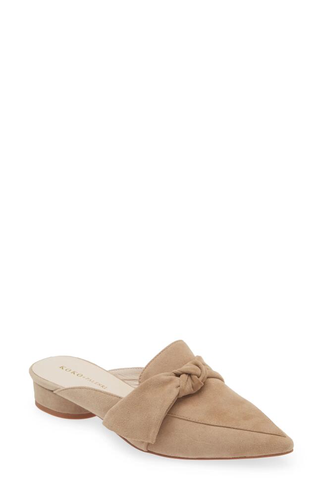 KOKO + PALENKI Quantum Pointed Toe Mule in Camel Suede Cover