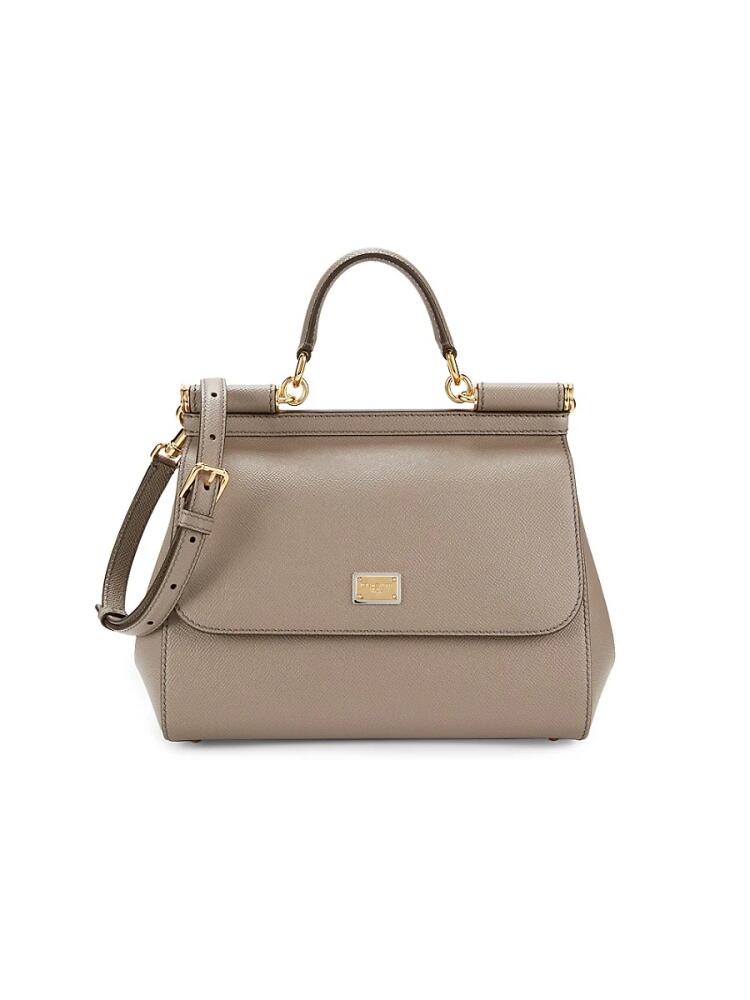 Dolce & Gabbana Women's Dauphine Leather Shoulder Bag - Taupe Cover