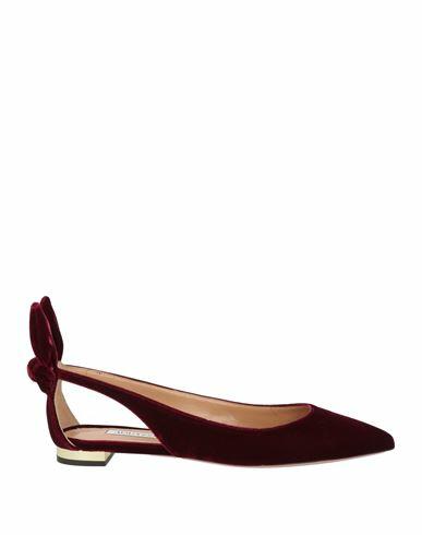 Aquazzura Woman Ballet flats Burgundy Textile fibers Cover