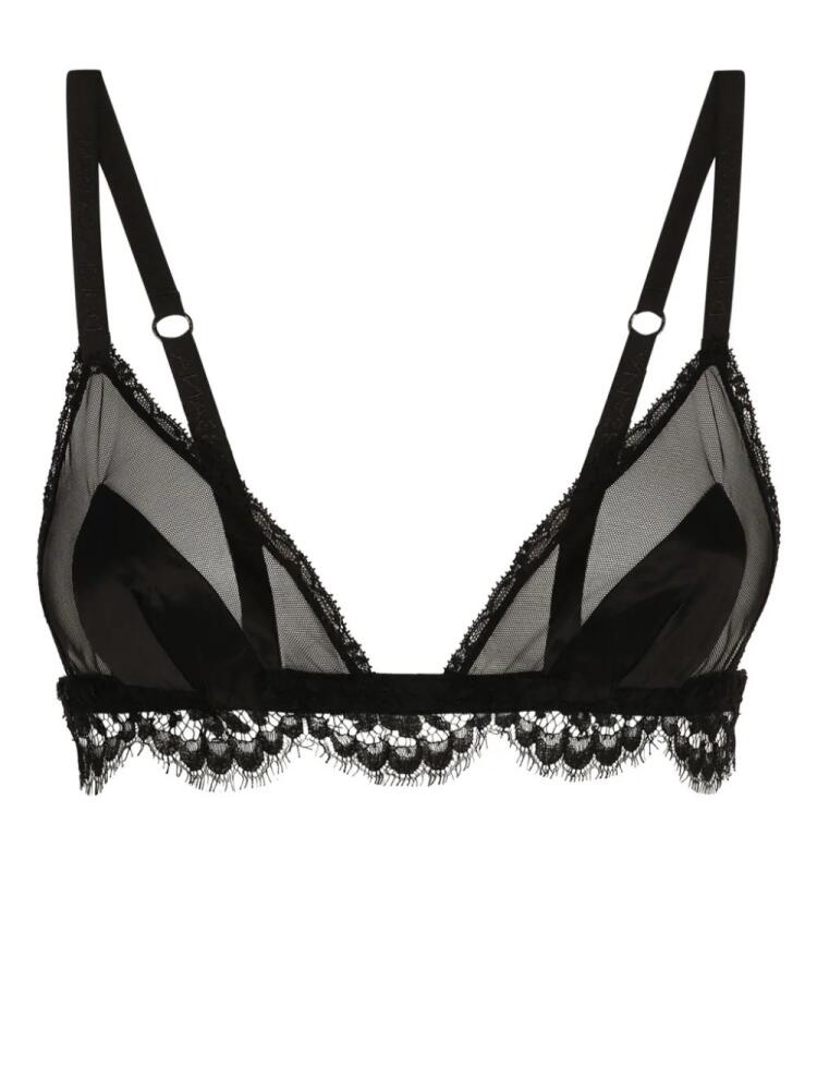 Dolce & Gabbana lace-detailing semi-sheer bra - Black Cover