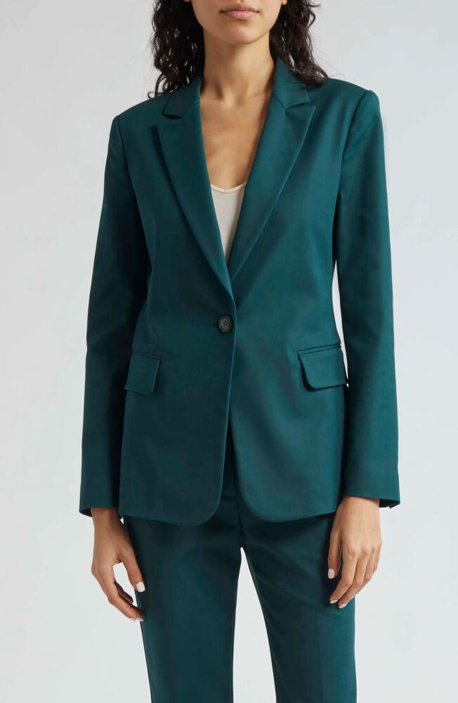 Emporio Armani Cotton Blend Couture One-Button Blazer in Dark Green Cover