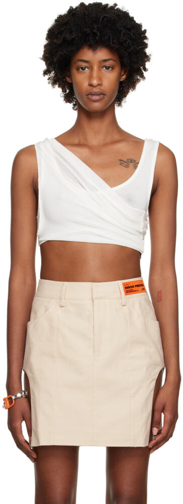 Heron Preston White Twisted Tank Top Cover