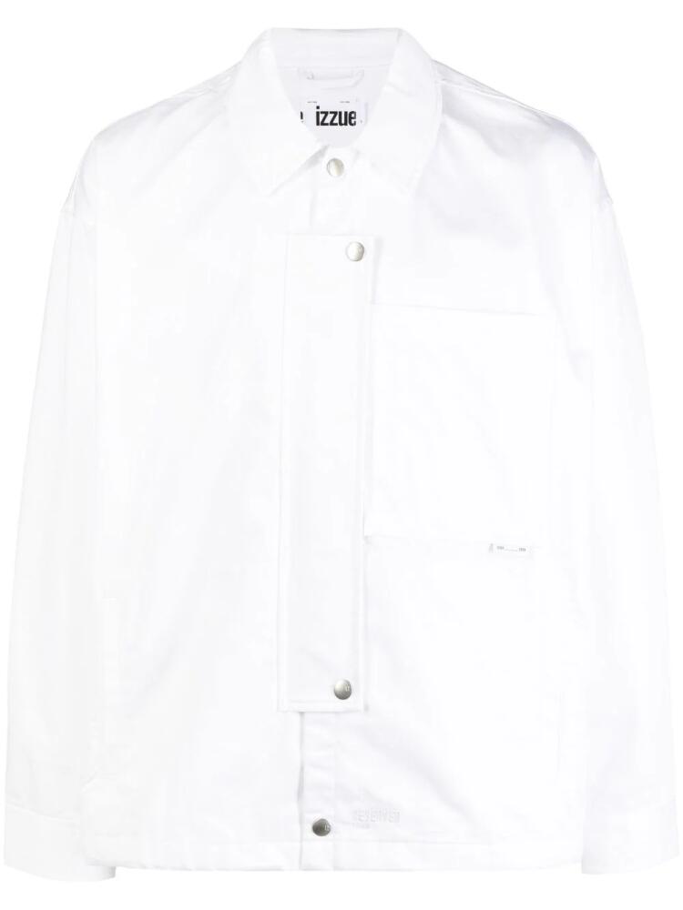 izzue rear graphic-print shirt jacket - White Cover