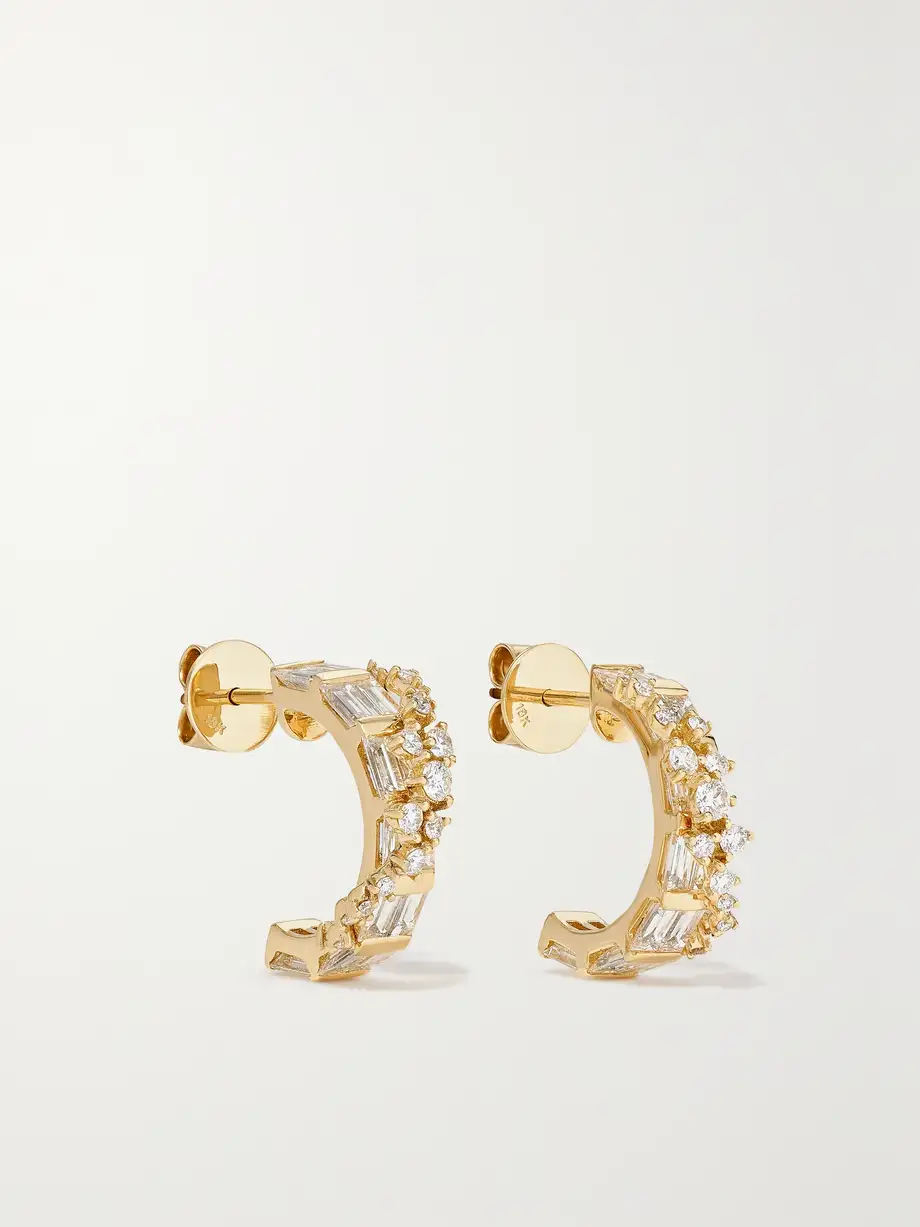 Ananya - 18-karat Gold, Sapphire And Diamond Earrings - One size Cover