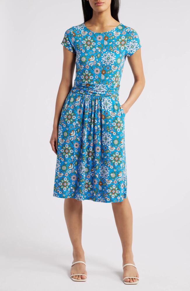 Boden Amelie Floral Jersey Dress in Indigo Botanical Sprig Cover