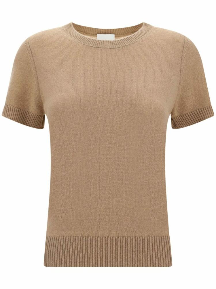 Allude crew-neck cashmere top - Neutrals Cover