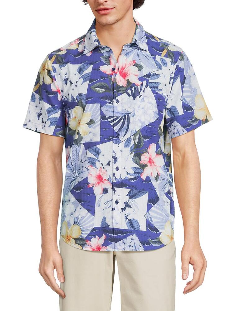 Tommy Bahama Men's Bahama Floral Shirt - Blue Multicolor Cover