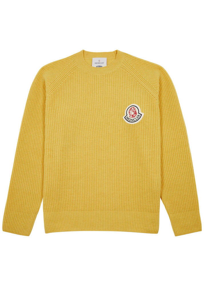 Moncler Genius X Billionaire Boys Club Ribbed Wool-blend Jumper - Yellow Cover