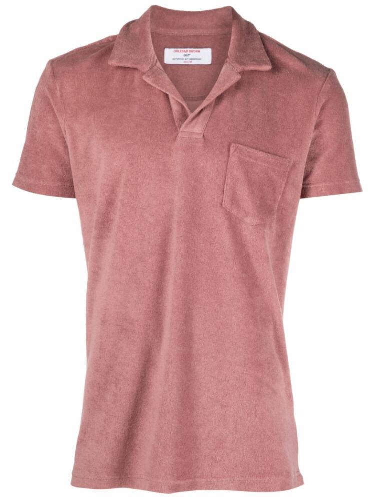 Orlebar Brown short-sleeved terry-cloth polo shirt - Pink Cover