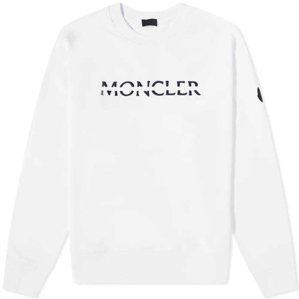 Moncler Men's Logo Crew Sweat in White Cover