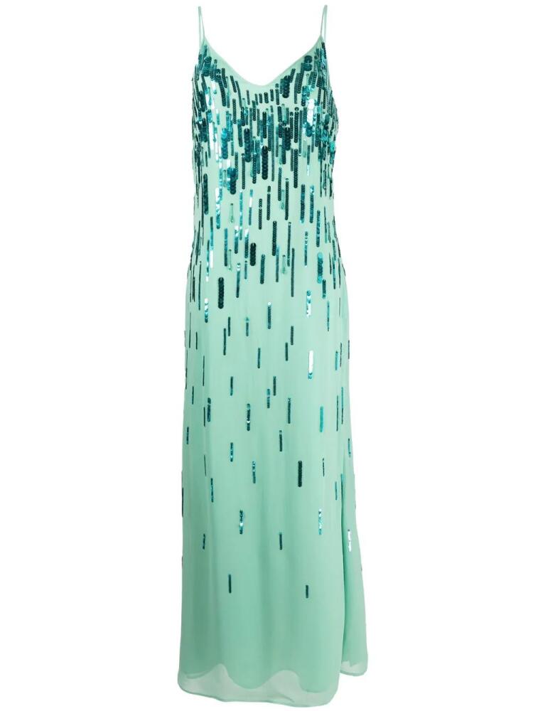 Amen sequin-embellished V-neck gown - Green Cover