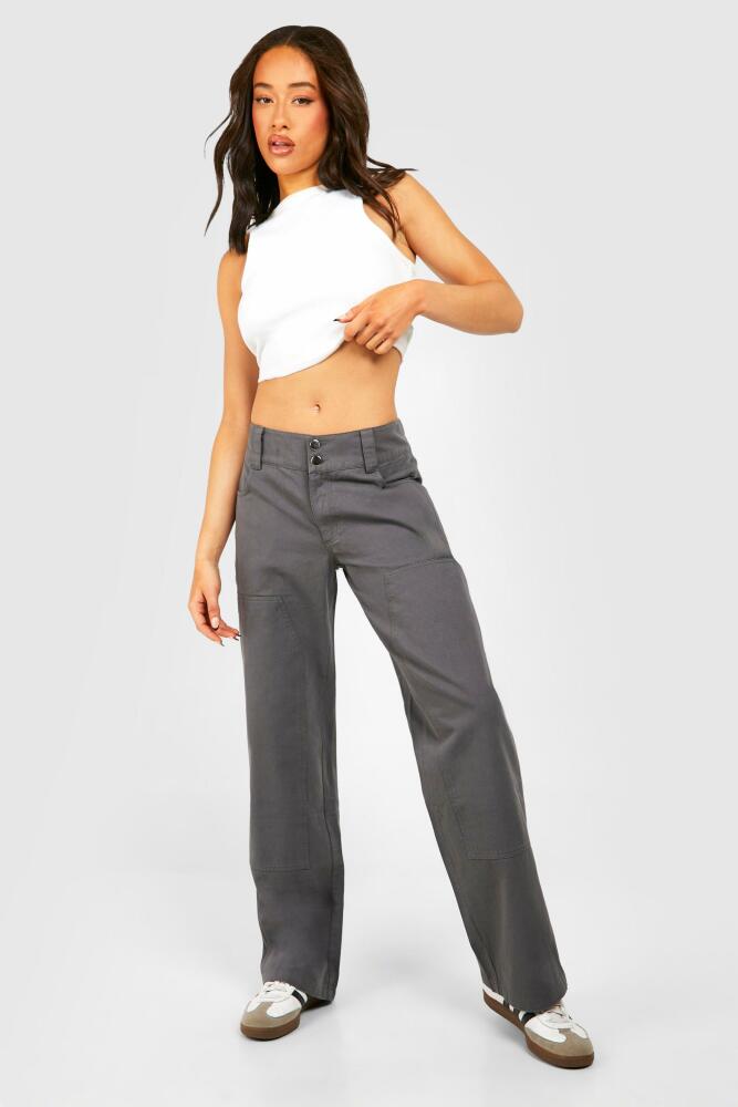 boohoo Womens Seam Detail Straight Pants - Grey Cover