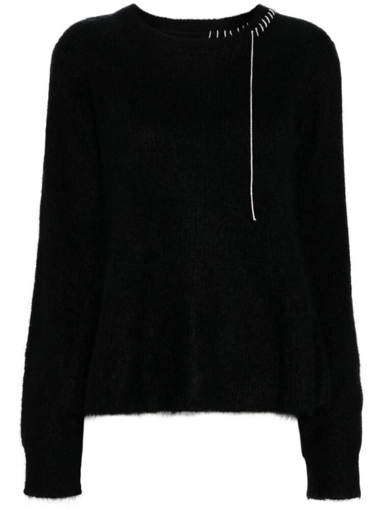 Yohji Yamamoto embroidered long-sleeved jumper - Black Cover