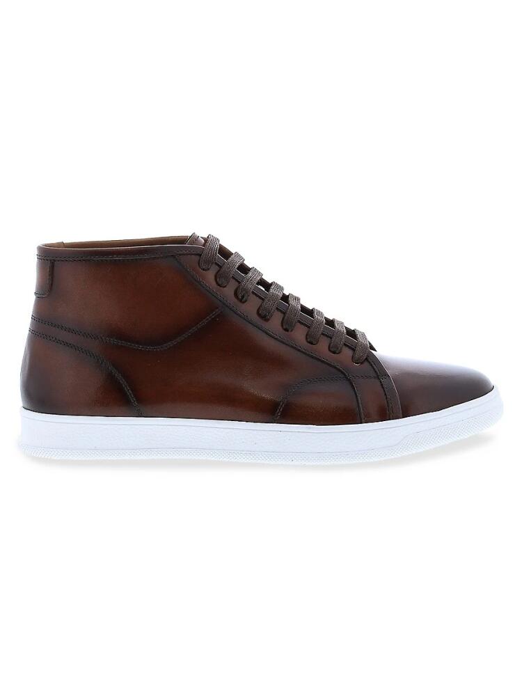 English Laundry Men's Eros Mid-Top Leather Sneakers - Cognac Cover