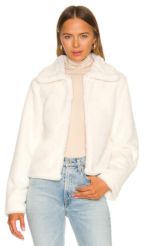 superdown Tianna Faux Fur Jacket in White Cover