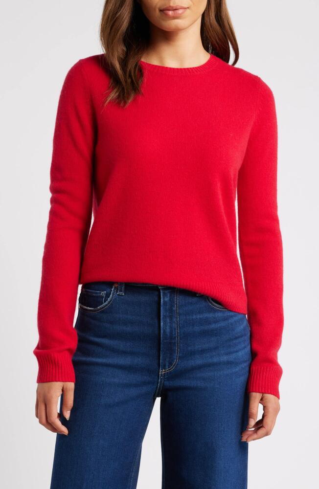 caslon(r) Cashmere Crewneck Sweater in Red Lychee Cover